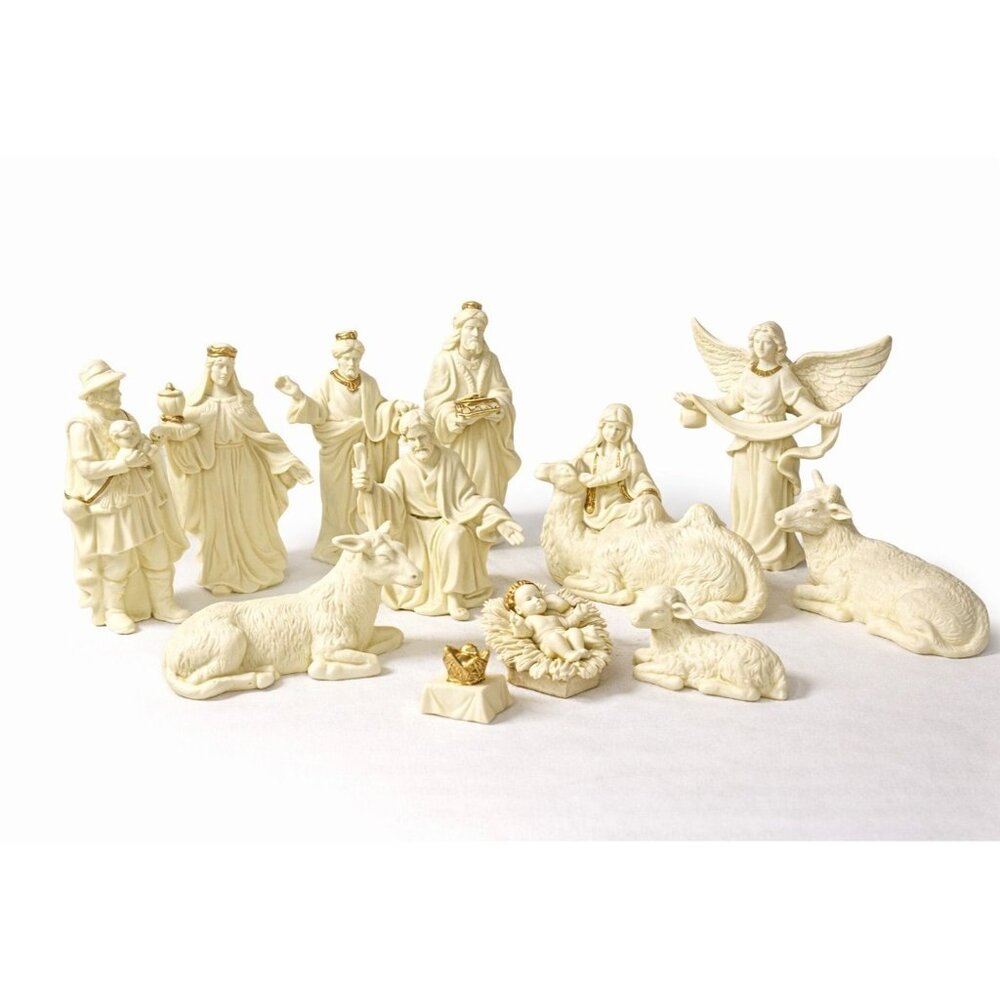 Nativity Set 13 Piece Jade Porecelain Belk Holiday Home Accents Vintage